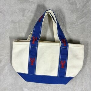 Mini Lobster Canvas  Boat Tote Bag 11x7x4 East Coast Preppy Coastal Hamptons